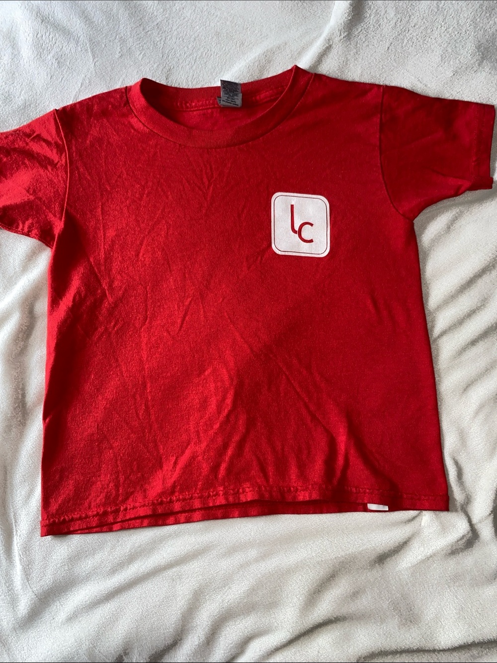 Gildan Red Kids Tee with White LC Patch